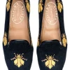Bee Black Needlepoint Slipper (Women)