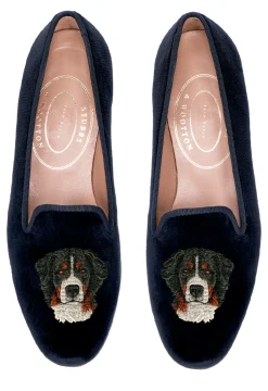 Bernese Black Velvet Slipper (Women)