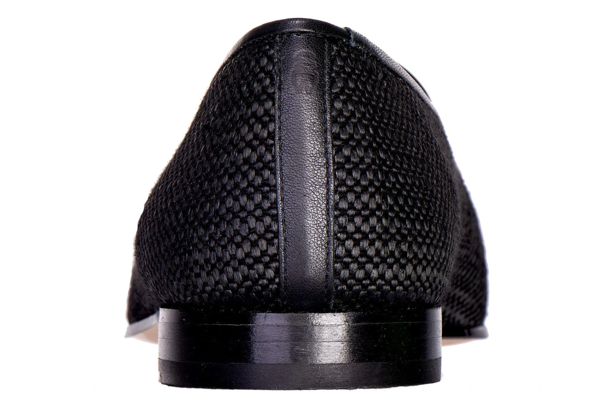 Black Raffia Slipper (Narrow)