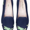 Calabasas Navy Linen Slipper (Women)