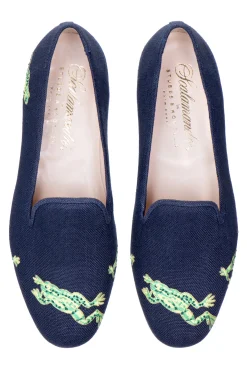 Calabasas Navy Linen Slipper (Men)