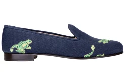 Calabasas Navy Linen Slipper (Women)