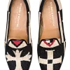 Crest Black Needlepoint Slipper (Women)