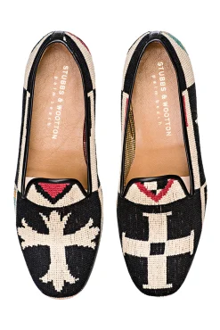 Crest Black Needlepoint Slipper (Women)