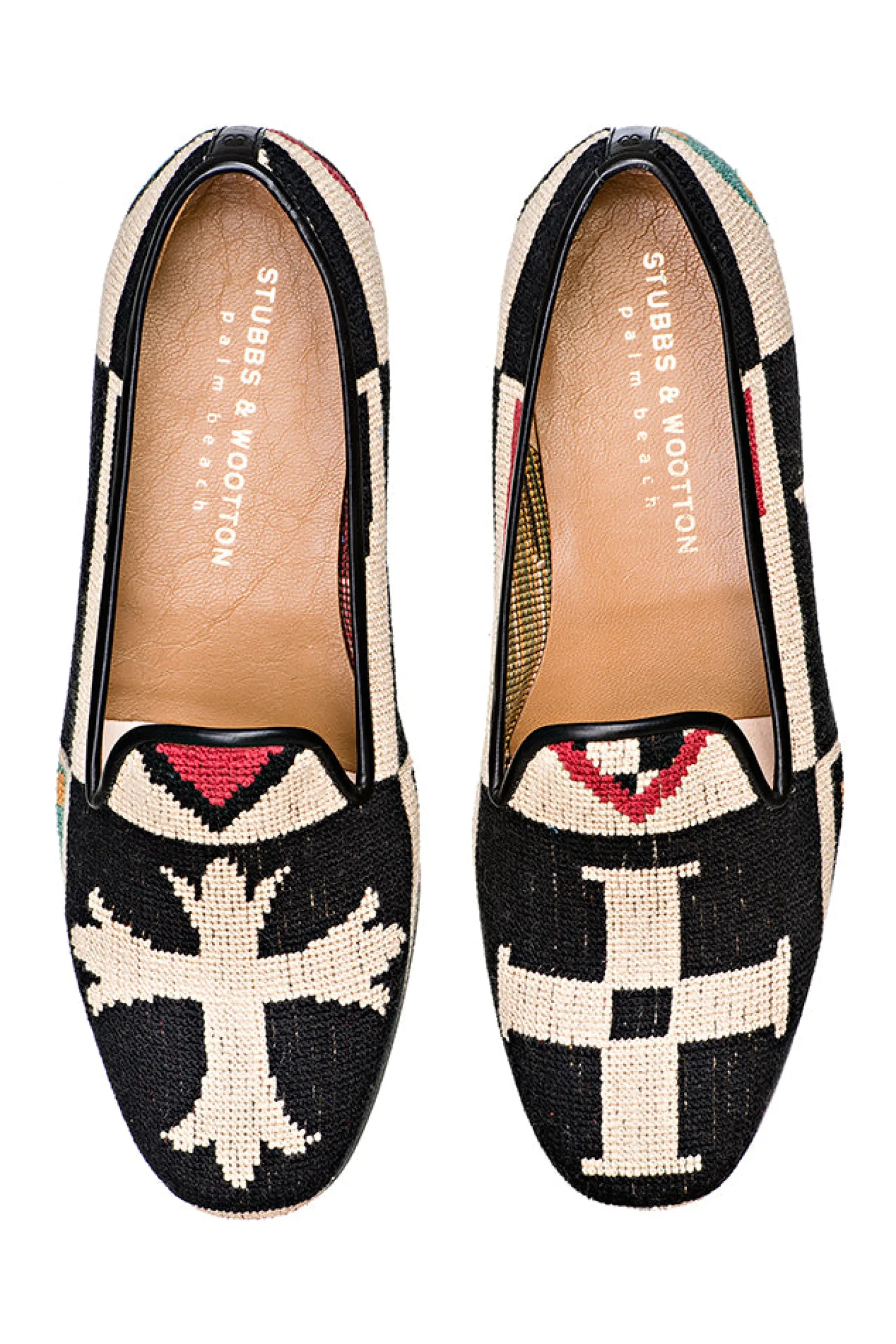 Crest Black Needlepoint Slipper (Women)