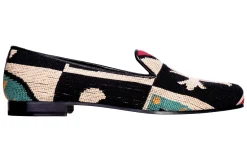 Crest Black Needlepoint Slipper (Women)