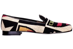 Crest Color Needlepoint Slipper (Men)