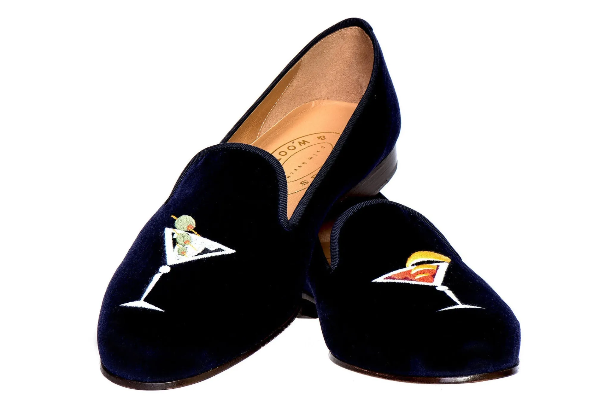 Martini Navy Velvet Slipper (Wide)