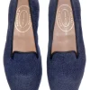 Navy Needlepoint Slipper (Women)