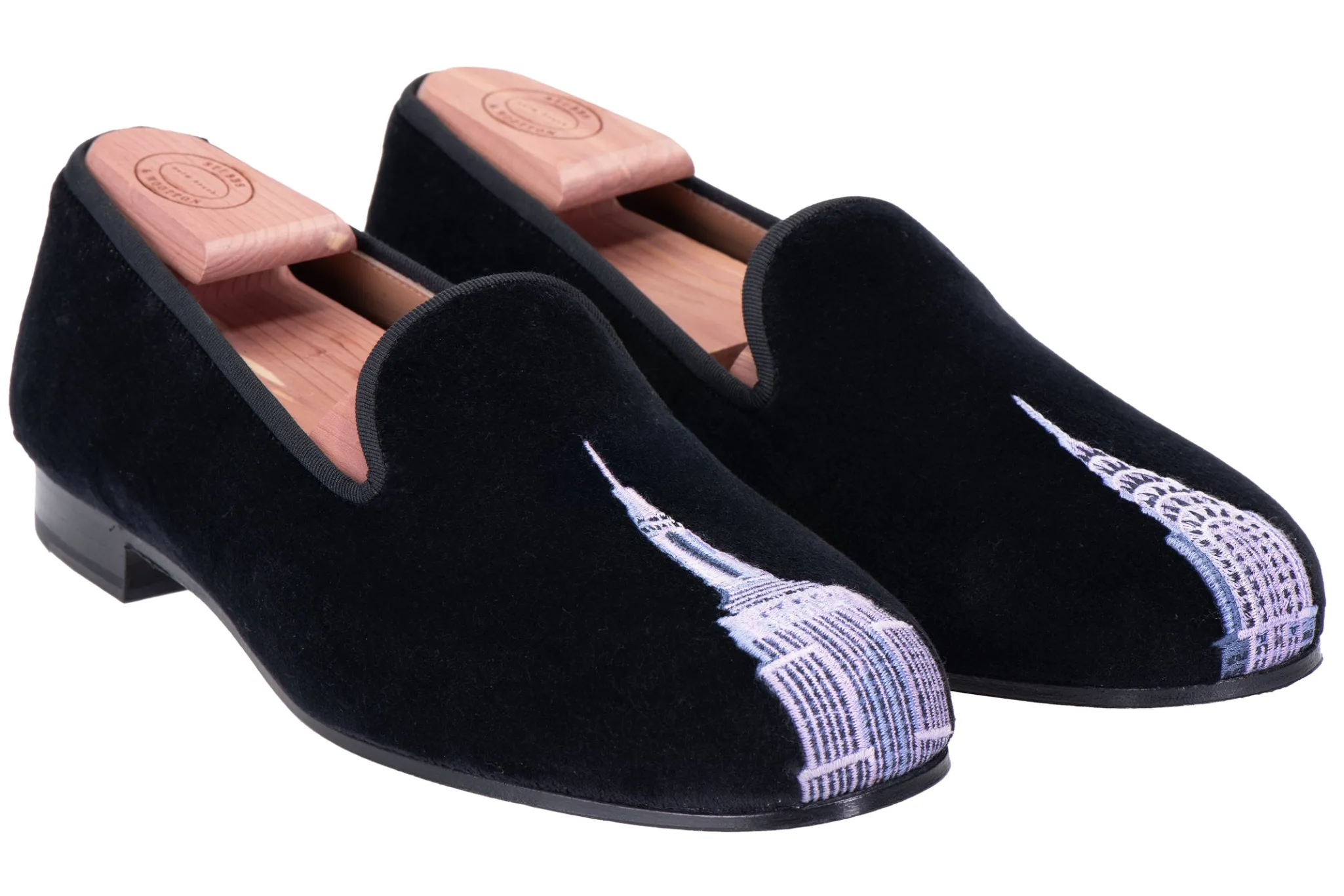 Skyscraper Black Velvet Slipper (Women)