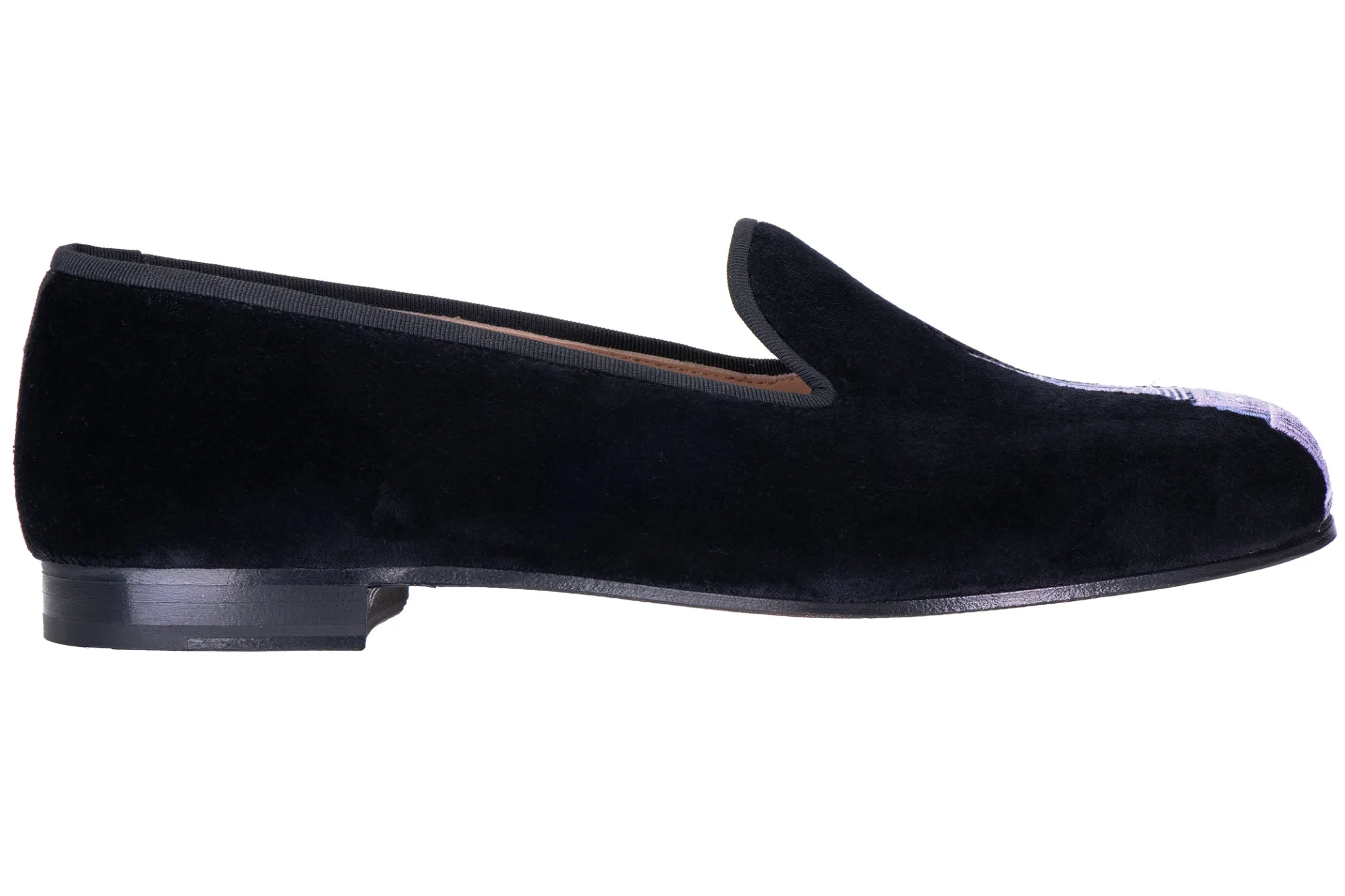 Skyscraper Black Velvet Slipper (Women)