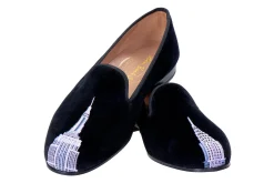 Skyscraper Black Velvet Slipper (Women)