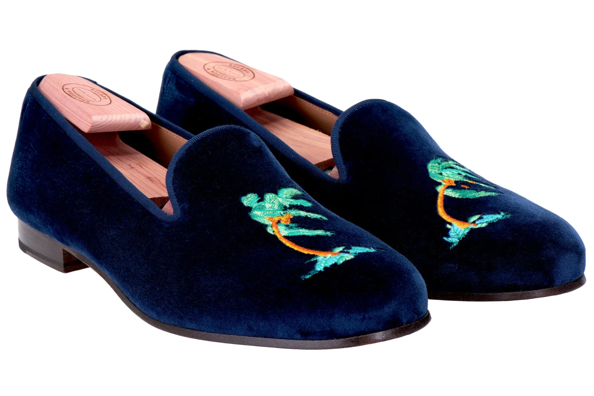 Storm Navy Velvet Slipper (Women)