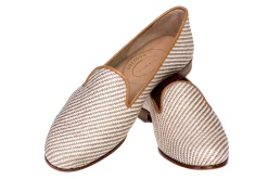 Straw Cream Raffia Slipper (Women)