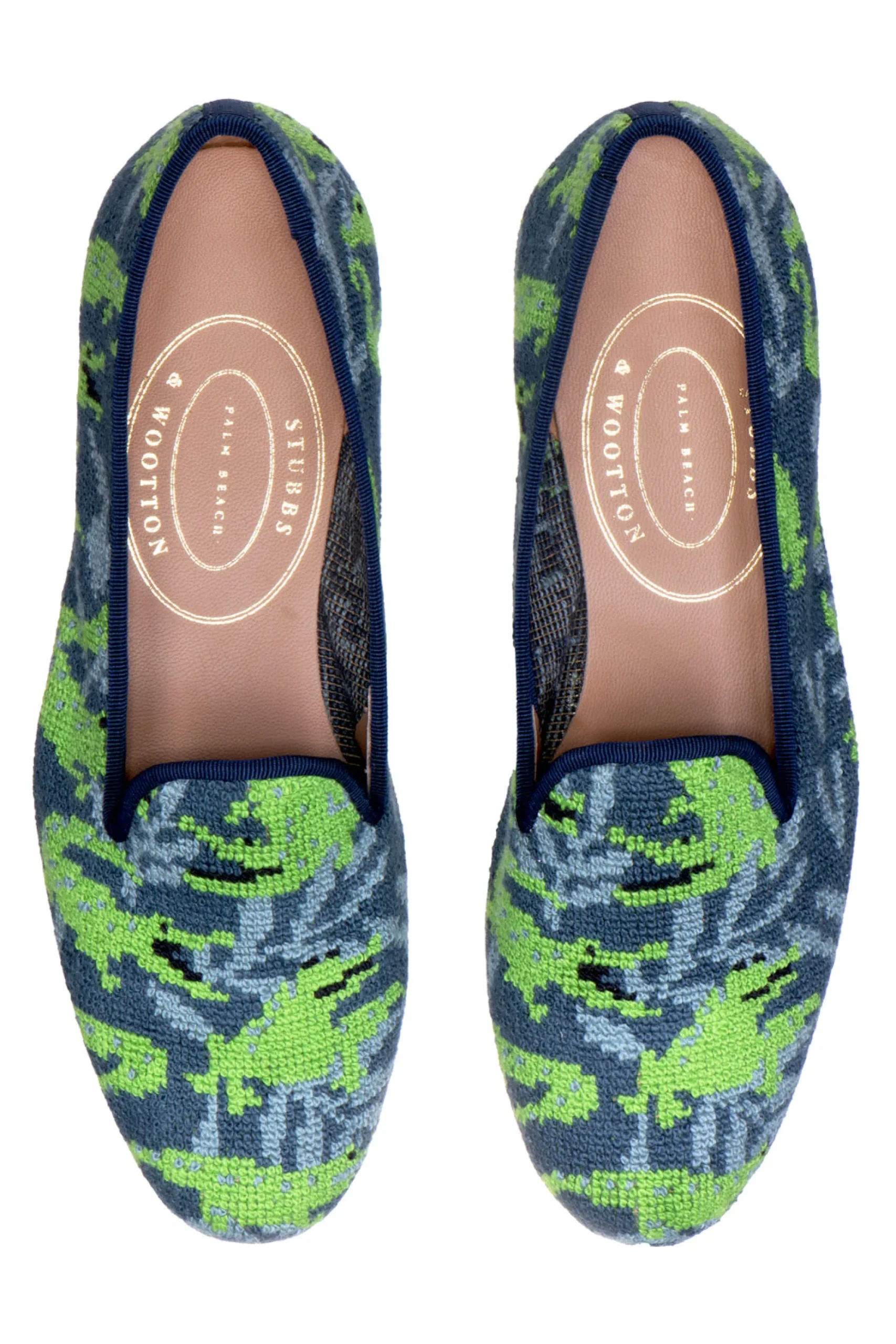 Wetlands Navy Needlepoint Slipper (Women)
