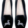Zebra Black Velvet Slipper (Men)