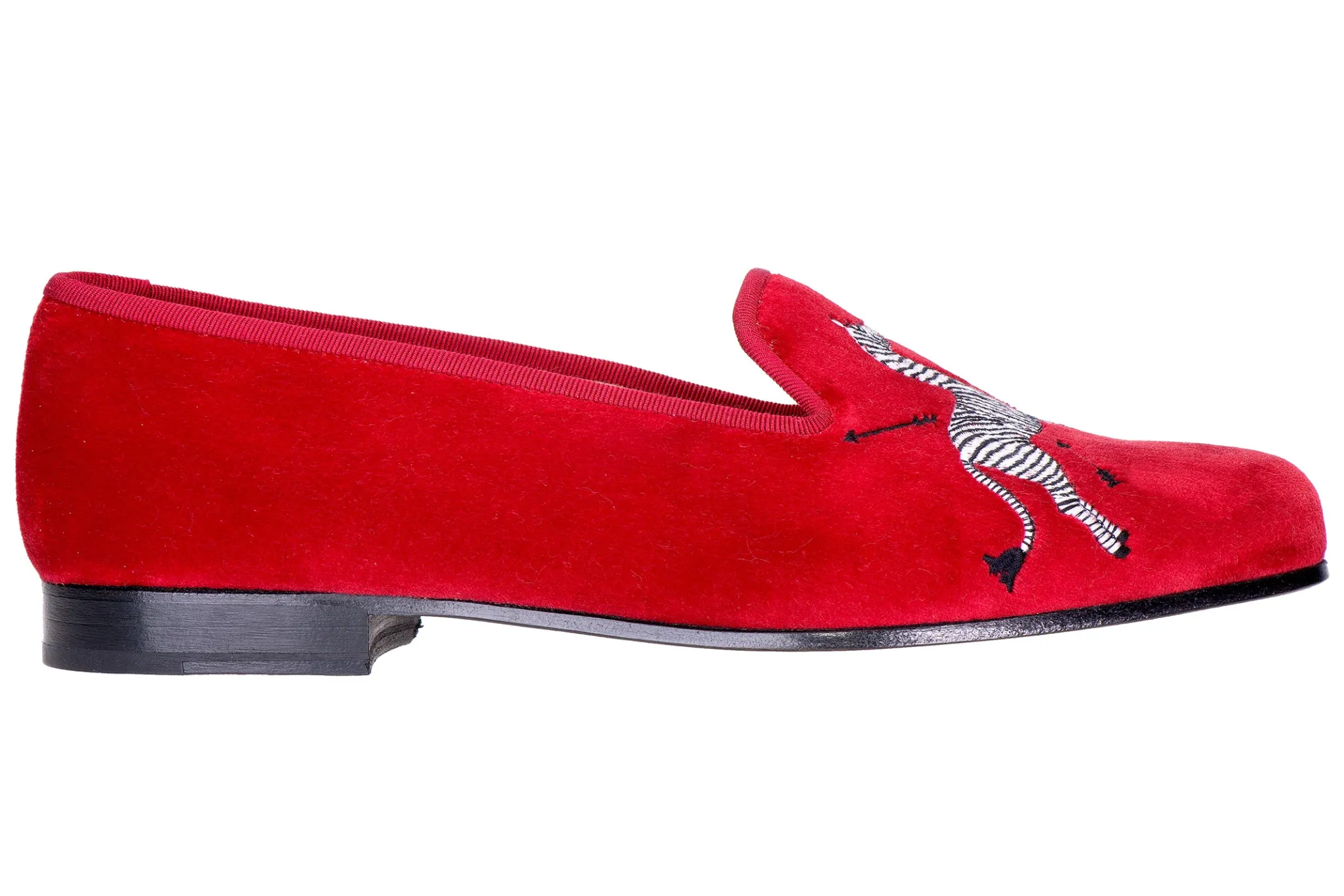 Zebras Red Velvet Slipper (Men)